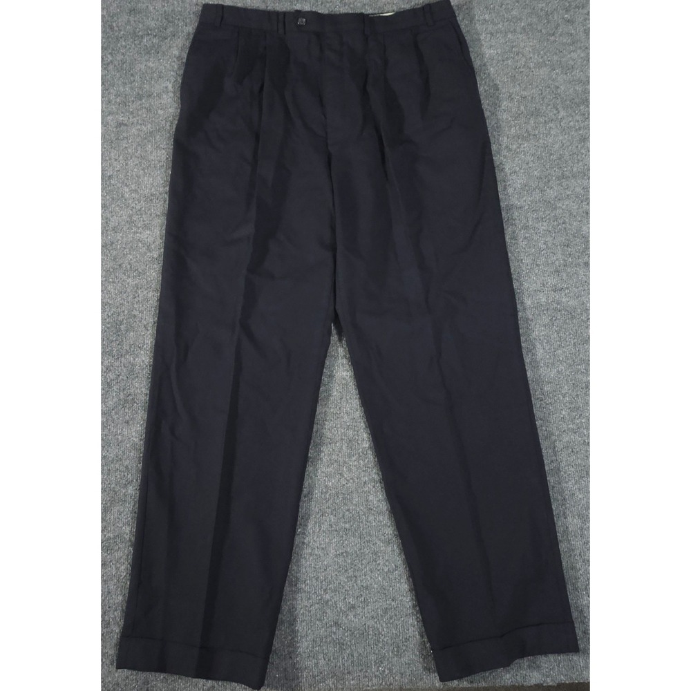 Lauren Ralph Lauren Mens 38x33 Navy Blue Wool Total Comfort Wool Dress Pants